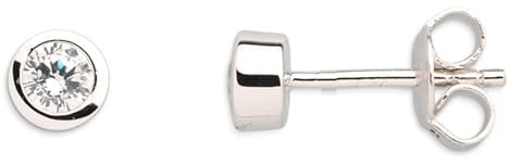 XENOX® Zarge Ohrringe - Damen Ohrringe aus hochwertigem 925/- Sterlingsilber mit Zirkonia-Stein