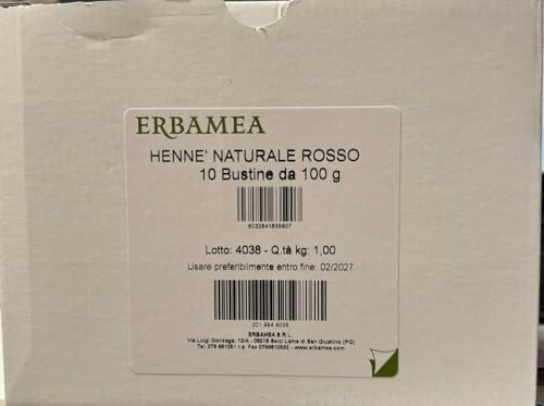 Henne' Rosso Naturale 10 Confezioni da 100 g Erbamea