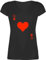 T-Shirt Damen V Ausschnitt - & Fasching - Queen Kartenspiel Karneval I Spielkarte Dame Rot Herzdame - XL - Schwarz - faschingsshirt karnevalsshirts Faschings q Shirts pärchen Oberteile