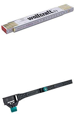 Wolfcraft 5227000 Zollstock + Innenmaß-Adapter für Zollstöcke