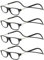 TBOC Pack: Lesebrille Lesehilfe für Herren Damen - [Pack 4 Einheiten] Dioptrien +1.50 Schwarz Fassung Stärke PC Handy Faltbar Frau Mann Magnetverschluss Clip Alterssichtigkeit Presbyopie