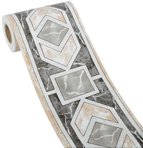 HyFanStr Bordi per Carta da Parati autoadesivi, 3D Rimovibili Bordo per carta da parati per Cucina Bagno, Bordo adesivo Impermeabile 0.1X10m