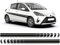 Auto-Dress Seitenstreifen Aufkleber Set/Dekor passend für Toyota Yaris (110 Black Gloss)