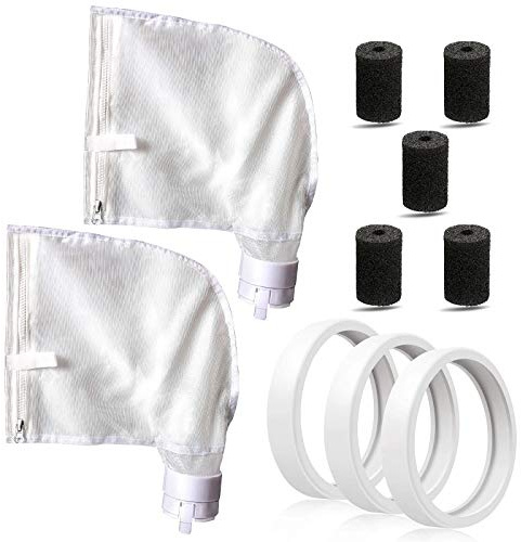S-Union Sacs de Rechange en Nylon à Fermeture Eclair (pour Polaris 280 et 480 Seulement)+Pneus de Rechange en Caoutchouc Souple+Brosse en Mousse de Queue Robot pour Polaris (360 380 Sac Tout Usage)