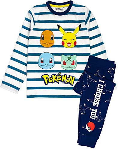 Pokemon Pyjamas Pikachu Charaktere Kinder gestreiftes T-Shirt & Hose Pyjamas 11-12 Jahre