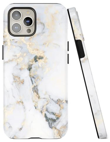 Obbii Hülle Kompatibel mit iPhone 12 Pro Max (6,7 Zoll) Schutzhülle Weiß Golden Marble Case Slim Soft TPU Silikon Stoßfest Bumper Cover Kompatibel iPhone 12 Pro Max 6,7 Zoll (2020)