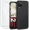 SOGUDE HandyHülle für Samsung Galaxy A12 /M12 Hülle Silikon Case mit 2 Stück Schutzfolie, Dünne WeicheTPU Silikon Stoßfest Schutzhülle, Kratzfeste Rundumschutz Samsung Galaxy A12 /M12 Hülle, Schwarz