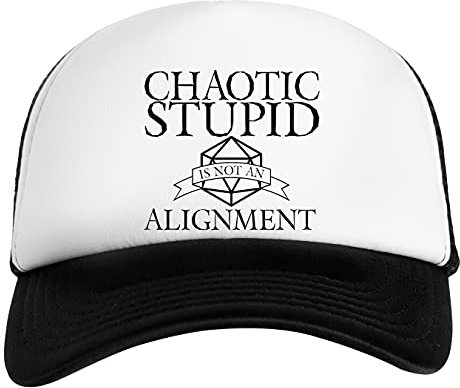 D&D - Chaotic Stupid Alignment Weiß Schwarz Unisex Kinder Baseball Cap Kids White Black