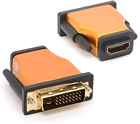 Tomost DVI-auf-HDMI-Adapter, bidirektionaler DVI-D-Port, DVI-Stecker auf HDMI-Buchse, Konverter, unterstützt 1080p, 3D für PS3, PS4, TV-Box, Blu-ray-Projektor, HDTV (2 Stück)