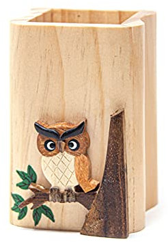 Stiftehalter aus Holz - Eule