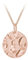 Tuscany Silver Women's Sterling Silver Rose Gold Plated 17mm Hammered Disc Pendant on Rose Gold Plated 1.1mm Curb Chain 46cm/18