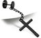 Lustige Ohrringe Damen, Ohrstecker Schwarz Rostfreier Stahl Kreuz Ohrringe Damen 5.2x1.6cm Geschenke für Männer Frauen