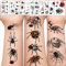 Halloween Spinnen Tattoos - 12 Blatt Temporäre Aufkleber für Kinder Mit Schaurigen Spinnweben und Realistischem Stereo-Effekt - Schwarz