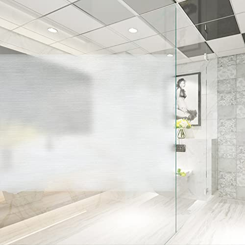 Blackout Window Film Privacy Light Blocking Heat Reflective Window Film Sun Blocker for Home Office No Glue Silver Brushed Frosted Window Film 44.5x200cm