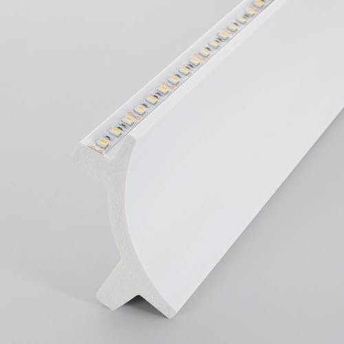 LEDKIA LIGHTING - Moulure Arc Design pour 2 Rubans LED | Éclairage Décoratif Indirect| Installation Facile | 2m, Blanc, P.S