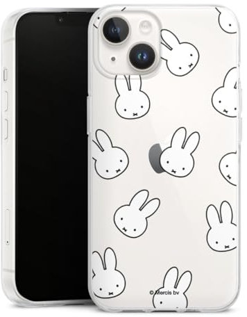 Silikon Hülle kompatibel mit Apple iPhone 14 Case transparent Handyhülle Miffy Muster transparent