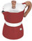 Caffettiera 3 Tazze, Classica Caffettiera Italiana in Alluminio, Caffettiera da Piano Cottura Portatile con Manico Anti Scottatura per Cucina, Campeggio, Ufficio (Rosso)