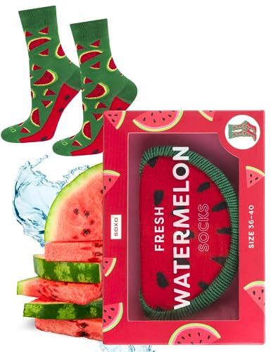 soxo Avocado Lustige Geschenke Für Männer Damen Socken Herren Lgbtq Pride Regenbogen 36-40 Wassermelone