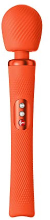 FUN FACTORY Massagestab VIM Wand Massager Sunrise Orange – Made in Germany - aufladbares Massagegerät mit 3 verschiedenen Massageprogrammen und Massagekopf für entspannende Ganzkörpermassagen