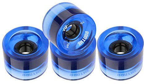 Folpus 4 Stück 70 Mm Longboard Ersatz Skateboard 78A Härte Räder Cruising Wheel ABEC Außenhülle, Blau