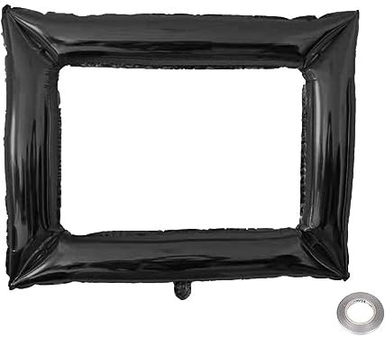 Aufblasbarer Fotorahmen Fotobox Accessoires Party Zubehör,Fotobox Requisiten Schwarz,Foto Requisiten Party Gadgets,Bilderrahmen Hochzeit Geburtstag,Fotorahmen Aufblasbar,Folienballons Groß 98×84cm