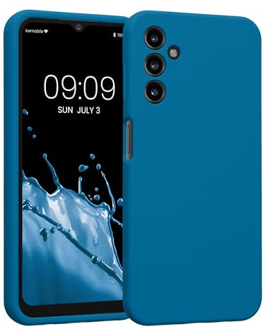 kwmobile Handyhülle kompatibel mit Samsung Galaxy A14 5G Hülle - gummierte Handy Case aus Silikon in Blue Reef