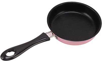 Mini Padella, Padella Per Frittata in Acciaio Inossidabile Pentola a Induzione Rotonda Colazione Padella Piccola Per Uova con Manico Lungo 12 Cm Per Fornello da Cucina Cucina da Campeggio(Rosa)