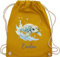 Turnbeutel Rucksack - Schildkröte mit Name personalisiert I Zootiere I Panzertier - Unisize - Senfgelb - schildkröten turtle tiermotiv beutel schildkrötenmotiv und tasche turtles personalierten