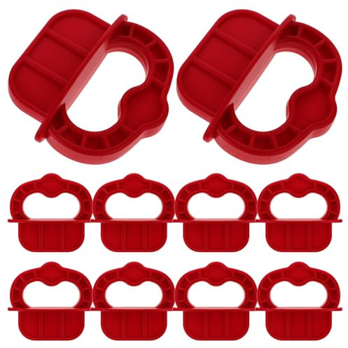 Angoily 12PCS Deck Board Spacer Rings, Deck Board Jig Spacers, Gap Deck Board Spacer Guide Hardwood Decking Tool for Pressure Treated, Composite (Red)