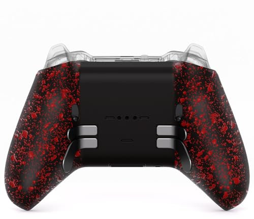 eXtremeRate Rückgehäuse Case für Xbox Elite Series 2/Series 2-Core Controller, DIY-Ersatz Abdeckung Back Shell Cover Set für Xbox Elite V3 Controller Model 1797–Texturiert Rot