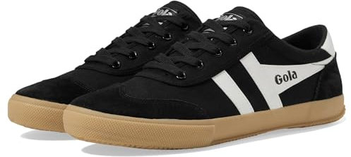 Gola Unisex Badminton Sneaker, Black/Off White/Gum, 44.5 EU