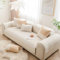 Chenille Sofabezug 1 2 3 4 Sitzer Rutschfester Sofa Überzug Ultra Weicher Sofaschoner Sofa/Couch Überwurfdecke Sofaschutz Katze/Hunde, Beige-90 * 180cm