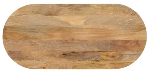 vidaXL Tischplatte, Holzplatte für Tisch Esstisch Couchtisch, Ersatztischplatte Massivholzplatte, 120x60x3,8cm Oval Massivholz Mango