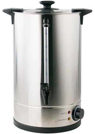 Hakka Water Urn Boiler 8L, Commercial Catering Hot Water Urn For Tea Coffee Stainless Steel Electric Water Container With Lockable Lid, Water Gauge, Cool Touch Handles