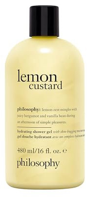 philosophy lemon custard hydrating shower gel, 480ml, bubble bath, body wash