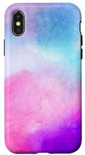 Wolken Türkis Rosa Lila Farbverlauf Hülle für iPhone X/XS