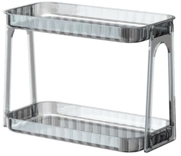 2-stufiges, durchsichtiges Make-up-Organizer-Regal, klares Acryl-Waschtisch-Organizer-Regal, Make-up-Aufbewahrung, Schminktabletts for den Schrank, for Hautpflege, Kosmetika, Parfüms, Lotionen, Toilet