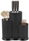 GOEDCH 3-In-1 Schwarz Universal Runder Messerblock Ohne Messer: Platzsparender, Hygienisch Für Alle Küchenmesser Geeignet (23 X 22cm)