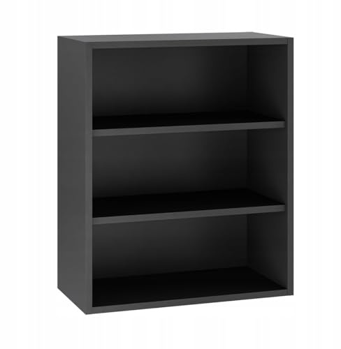 Laclar Oberschrank 60/72 mit Soft-Close-System - Hochwertiger Küchenschrank - 2 verstellbare Regale - einfache Montage - Modularer Korpus aus Möbelplatte 18 mm - Schwarz