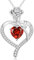 CDE Halskette Damen Rosegold Herz Kette Sterling Silber 925 Geburtsstein Geschenke für Frauen mit Anhänger Schmuck Geburtstag Weihnachten Valentinstag Muttertag Mama (Silber-01&07-Jan&Juli)