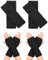MELLIEX 2 Paar Fingerlose Handschuhe, Warm Pulswärmer mit Daumenloch Strick Handstulpen Winter Unisex，Schwarz + Schwarz