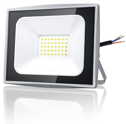 HOOLED Faretto led da esterno 50 W 4500 lm 120° Raggio LED impermeabile IP65, SMD2835, 4000 K, Proiettore LED esterno adatto per cortili, giardini, garage, terrazze e altri spazi esterni