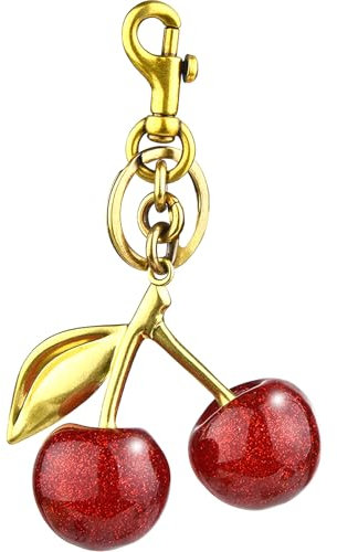 Sskhe Porte-Clés Cerise pour Femmes - Pendentif Sac Exquis, Brillant Avec Accessoires en Métal pour Voiture