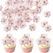 40 Stück Essbar Kirsche Blumen Cupcake Toppers Kirsche Blüte Tortendeko Reis Papier Waffel Papier Kuchen Deko für Kirschblüte Thema Baby Dusche Braut Dusche Geburtstag Party Kuchen Dekorationen Rosa
