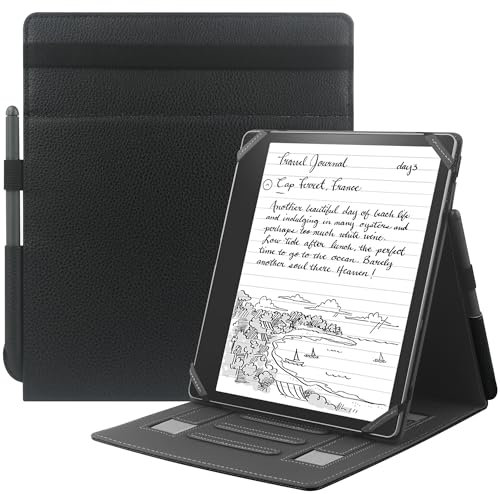 HGWALP Custodia universale da 10.2 pollici eReader, Cover copertura del con supporto cinturino a mano e supporto della penna Compatibil with 10.2 Scribe 2024/2022 Release/Note Air 2 Plus/Note Air-BK