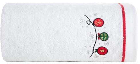 Eurofirany Gästetuch Handtuch 30x50 cm Lappen Tuch Weihnachten Geschirrtuch weiß 100% Baumwolle Weich Badzubehör Hochwertig Badezimmer Deko Dekoration Weihnachtsdeko Weihnachtsmotiv