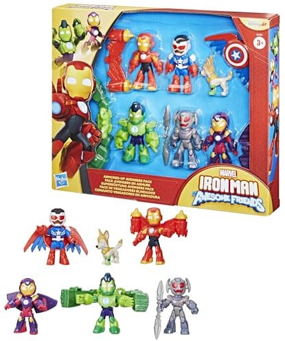 Iron Man and His Awesome Friends Marvel Armored-Up Avengers Pack Action Figure Set