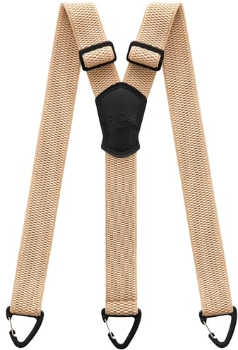 Kohentact Bretelles pour Hommes Extra Résistantes – 3,8 cm de Largeur, Portables Sous les Vêtements, 3 Passants à Boutons-Pression, Idéales pour Pantalons de Travail, Ski et Salopettes