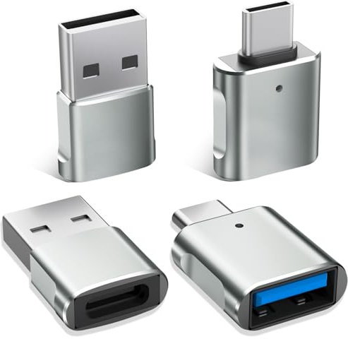 Adaptador USB a Tipo c, Adaptador USB C a USB con OTG 4 Piezas,Thunderbolt 4 Conversor Cable Cargador para iPhone 16 15 14 13 12,iPad Air Mini,Mac Pro,Galaxy S25 S24 S23 Ultra,Z Fold Flip 4 5