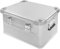 C-Juzarl Caja de aluminio de 50 l con 2 asas plegables, caja de transporte, caja de almacenamiento, caja industrial, caja de almacenamiento de aluminio para camping (plata)